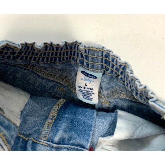 Old Navy Baby Infant Size Large 12 18 months Cut off Jeans Denim Shorts Light Wa - Picture 3 of 3